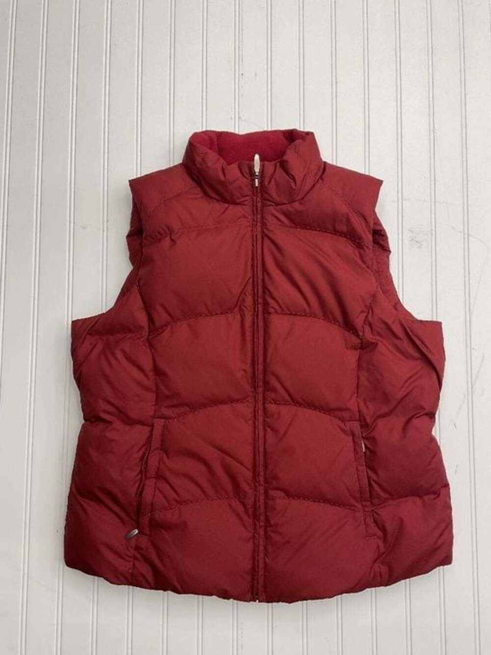 Eddie Bauer Premium Goose Down Quilted Maroon Outerwear Petite L